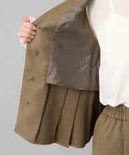 K3EBD11109 a.v.v Elmi(アー・ヴェ・ヴェ) 【低身長サイズ/2SET】ペプラムジレ×ナロースカート モカベージュ