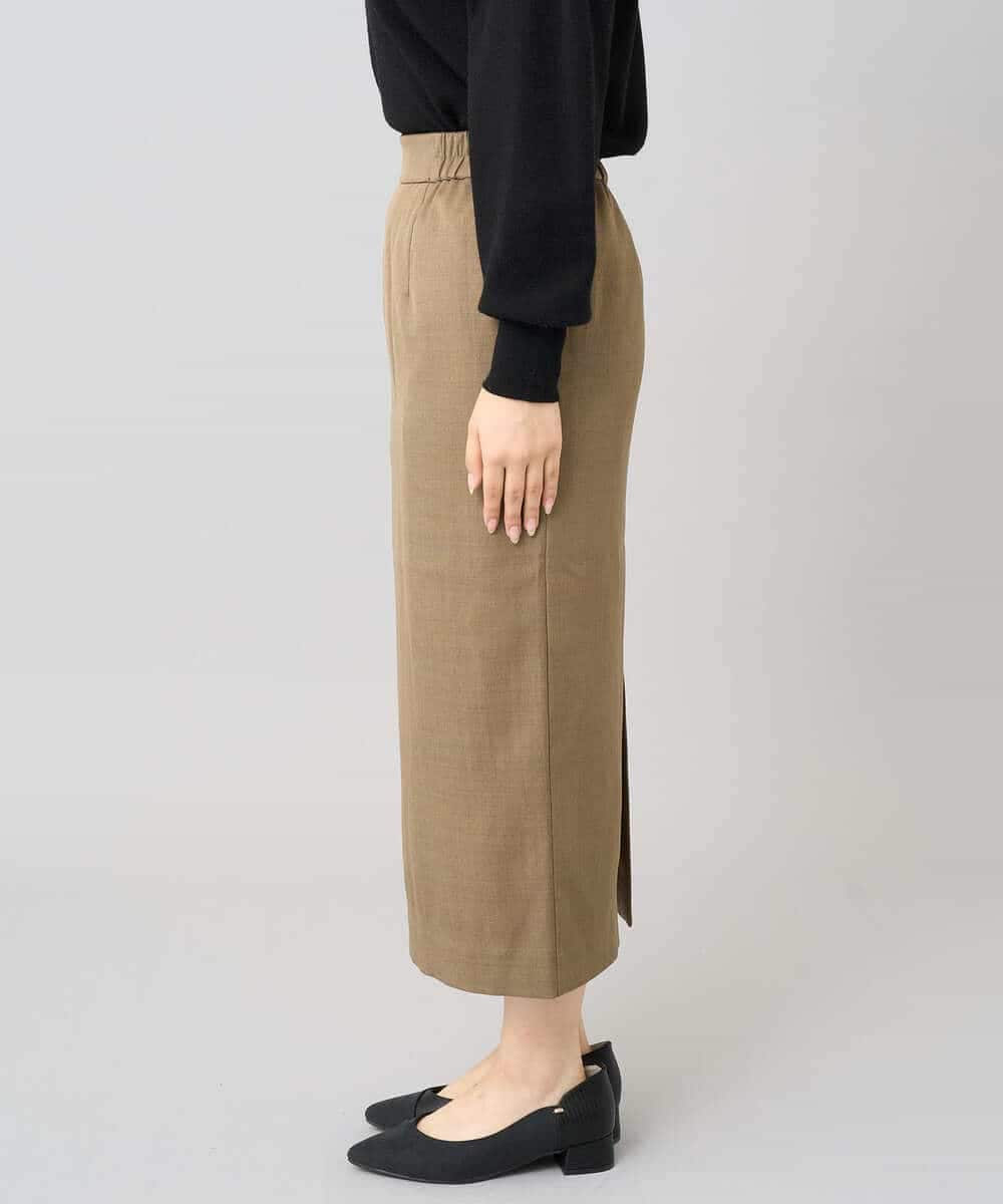 K3EBD11109 a.v.v Elmi(アー・ヴェ・ヴェ) 【低身長サイズ/2SET】ペプラムジレ×ナロースカート モカベージュ