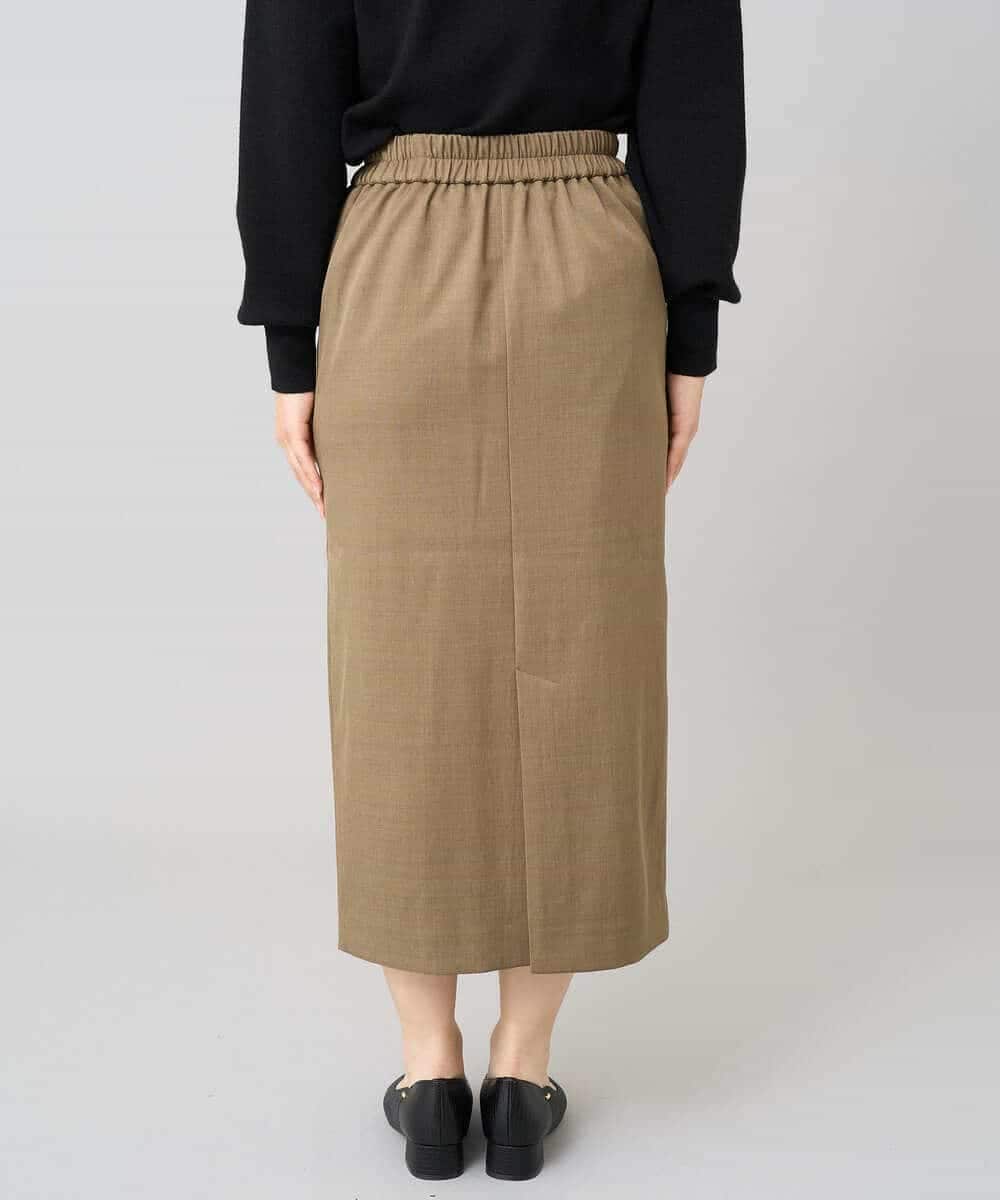 K3EBD11109 a.v.v Elmi(アー・ヴェ・ヴェ) 【低身長サイズ/2SET】ペプラムジレ×ナロースカート モカベージュ