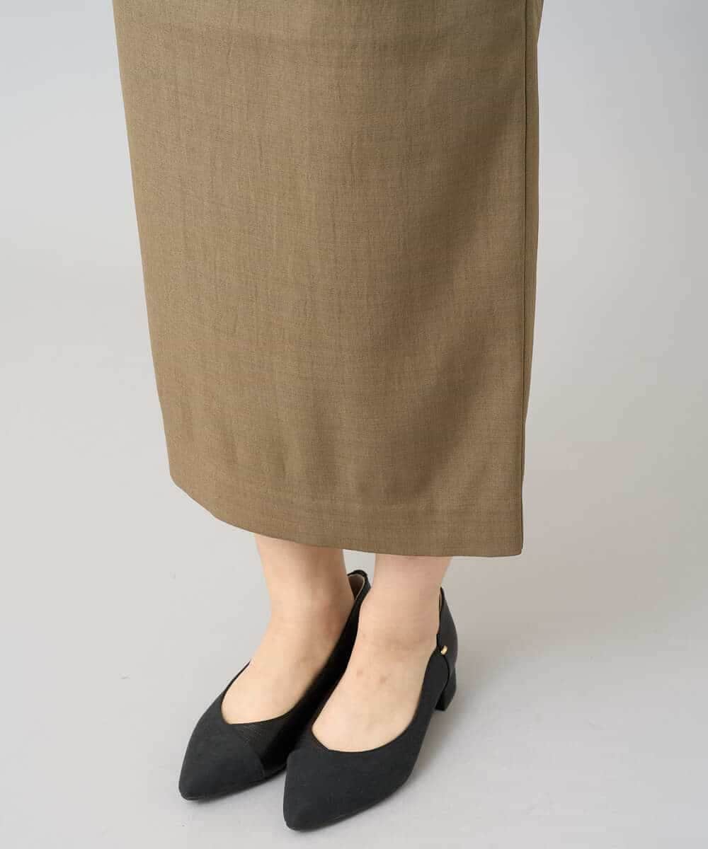 K3EBD11109 a.v.v Elmi(アー・ヴェ・ヴェ) 【低身長サイズ/2SET】ペプラムジレ×ナロースカート モカベージュ