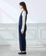 K3EFD03109 a.v.v Elmi(アー・ヴェ・ヴェ) 【低身長サイズ】【洗える】Vネックコンビネゾン ネイビー