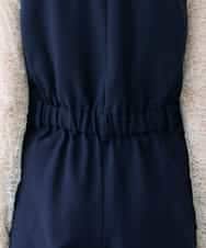 K3EFD03109 a.v.v Elmi(アー・ヴェ・ヴェ) 【低身長サイズ】【洗える】Vネックコンビネゾン ネイビー