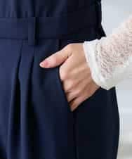 K3EFD03109 a.v.v Elmi(アー・ヴェ・ヴェ) 【低身長サイズ】【洗える】Vネックコンビネゾン ネイビー