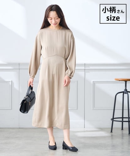 K3EFD05089 a.v.v Elmi 【低身長サイズ】サテンドルマンスリーブワンピース