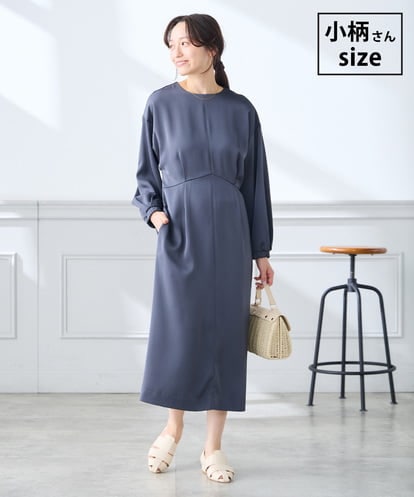K3EFD05089 a.v.v Elmi 【低身長サイズ】サテンドルマンスリーブワンピース