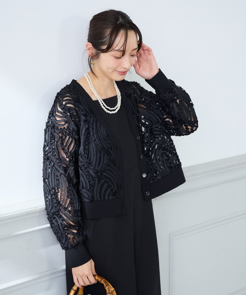 K3EFD06099 a.v.v Elmi(アー・ヴェ・ヴェ) 【低身長サイズ】スクエアネックオールインワン ブラック