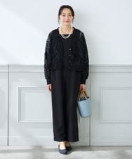 K3EFD06099 a.v.v Elmi(アー・ヴェ・ヴェ) 【低身長サイズ】スクエアネックオールインワン ブラック