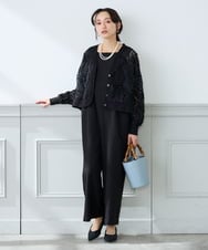 K3EFD06099 a.v.v Elmi(アー・ヴェ・ヴェ) 【低身長サイズ】スクエアネックオールインワン ブラック