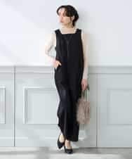 K3EFD06099 a.v.v Elmi(アー・ヴェ・ヴェ) 【低身長サイズ】スクエアネックオールインワン ブラック