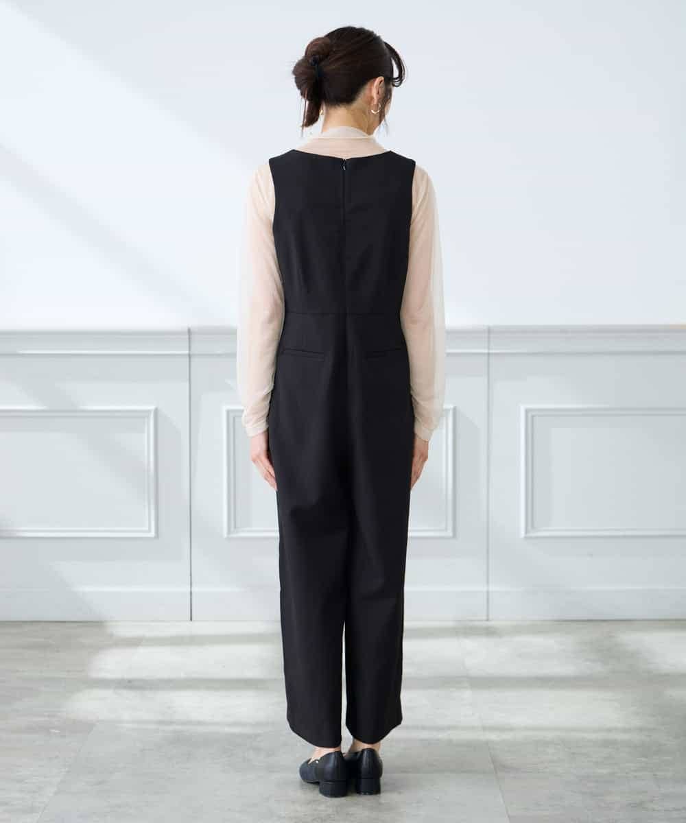 K3EFD06099 a.v.v Elmi(アー・ヴェ・ヴェ) 【低身長サイズ】スクエアネックオールインワン ブラック