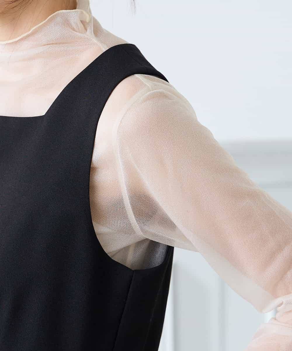 K3EFD06099 a.v.v Elmi(アー・ヴェ・ヴェ) 【低身長サイズ】スクエアネックオールインワン ブラック