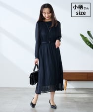 K3EFD12109 a.v.v Elmi(アー・ヴェ・ヴェ) 【低身長サイズ】ランダムプリーツワンピース ネイビー