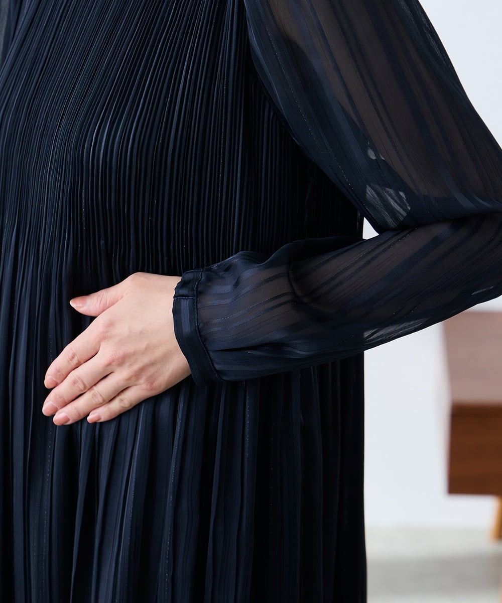 K3EFD12109 a.v.v Elmi(アー・ヴェ・ヴェ) 【低身長サイズ】ランダムプリーツワンピース ベージュ