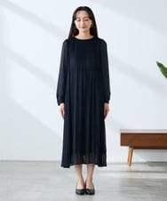 K3EFD12109 a.v.v Elmi(アー・ヴェ・ヴェ) 【低身長サイズ】ランダムプリーツワンピース ベージュ