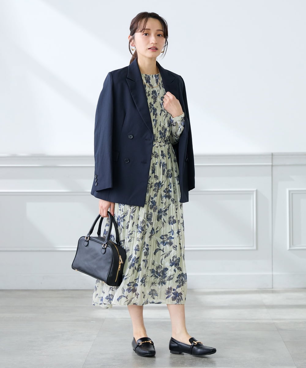 K3EFD12109 a.v.v Elmi(アー・ヴェ・ヴェ) 【低身長サイズ】ランダムプリーツワンピース ベージュ