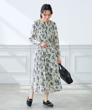 K3EFD12109 a.v.v Elmi(アー・ヴェ・ヴェ) 【低身長サイズ】ランダムプリーツワンピース ベージュ