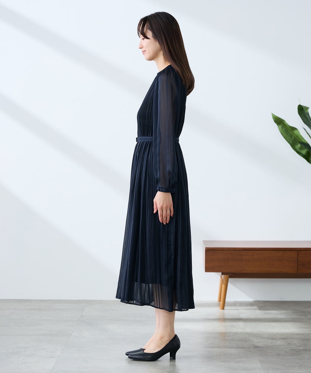 K3EFD12109 a.v.v Elmi(アー・ヴェ・ヴェ) 【低身長サイズ】ランダムプリーツワンピース ベージュ