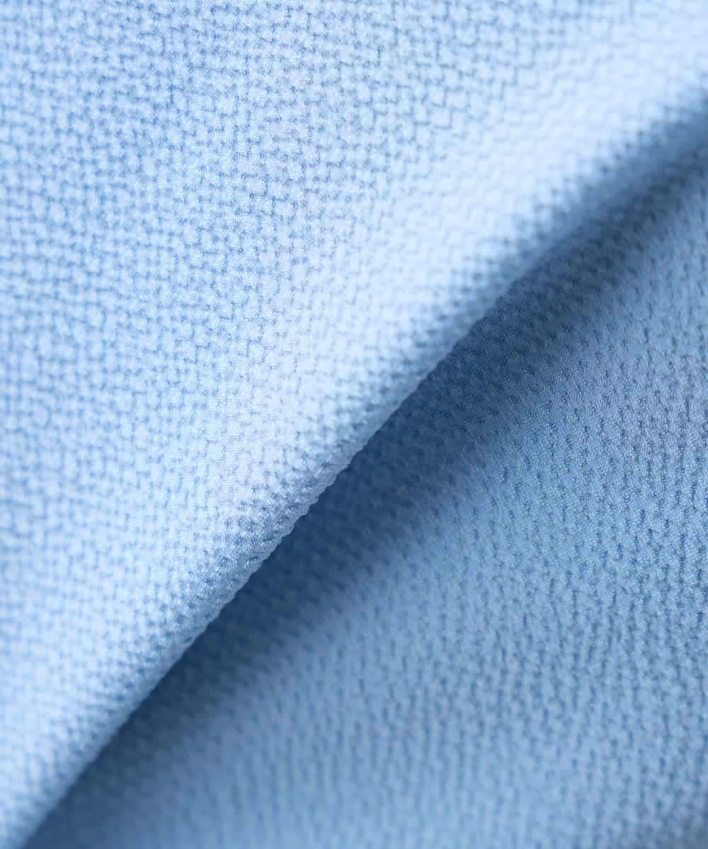 K3EGD01089 a.v.v Elmi(アー・ヴェ・ヴェ) 【低身長サイズ】ソフトサッカーパフスリーブワンピース ブルー