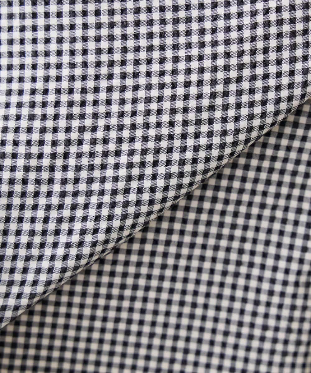 K3EGD01089 a.v.v Elmi(アー・ヴェ・ヴェ) 【低身長サイズ】ソフトサッカーパフスリーブワンピース ブルー