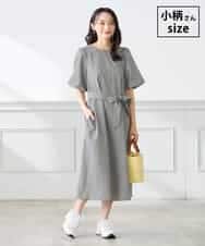 K3EGD01089 a.v.v Elmi(アー・ヴェ・ヴェ) 【低身長サイズ】ソフトサッカーパフスリーブワンピース ブラック