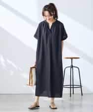 K3EGD08099 a.v.v Elmi(アー・ヴェ・ヴェ) 【低身長サイズ/洗える】スキッパーワンピース ベージュ