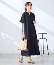 K3EGD08099 a.v.v Elmi(アー・ヴェ・ヴェ) 【低身長サイズ/洗える】スキッパーワンピース ベージュ