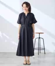 K3EGD08099 a.v.v Elmi(アー・ヴェ・ヴェ) 【低身長サイズ/洗える】スキッパーワンピース ベージュ