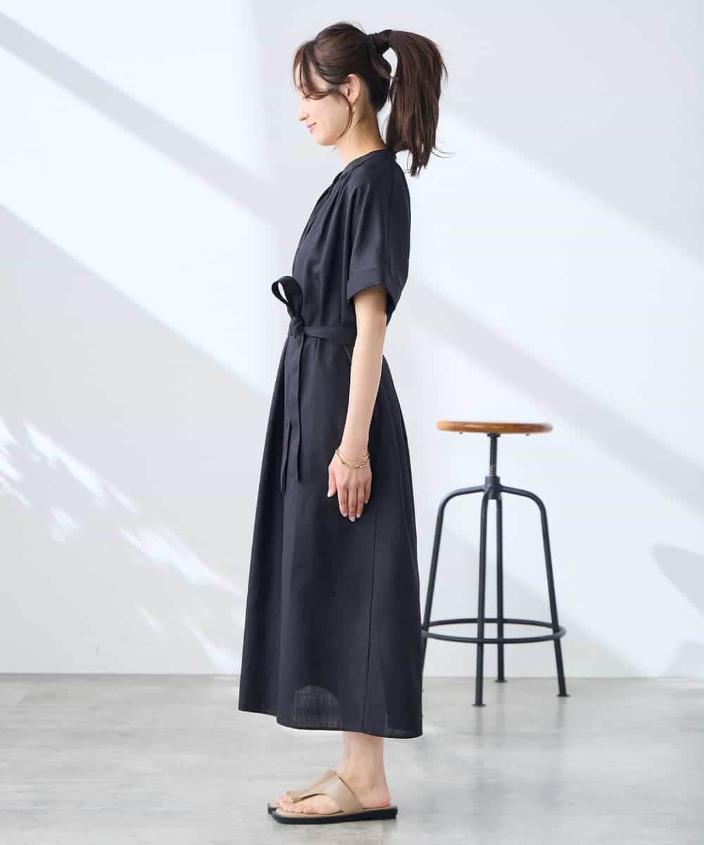 K3EGD08099 a.v.v Elmi(アー・ヴェ・ヴェ) 【低身長サイズ/洗える】スキッパーワンピース ベージュ