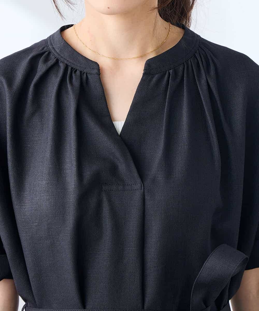 K3EGD08099 a.v.v Elmi(アー・ヴェ・ヴェ) 【低身長サイズ/洗える】スキッパーワンピース ベージュ