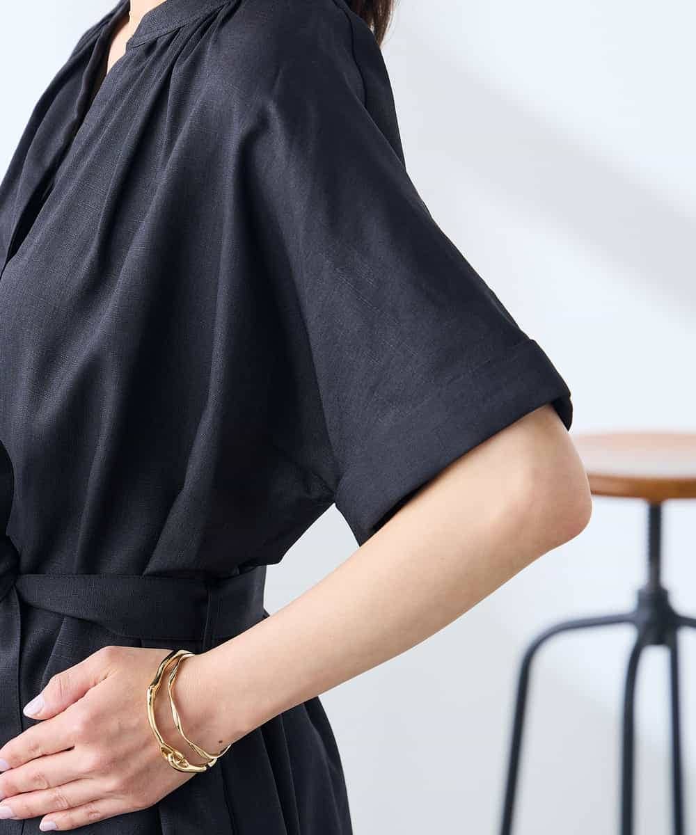 K3EGD08099 a.v.v Elmi(アー・ヴェ・ヴェ) 【低身長サイズ/洗える】スキッパーワンピース ベージュ