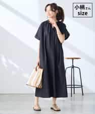 K3EGD08099 a.v.v Elmi(アー・ヴェ・ヴェ) 【低身長サイズ/洗える】スキッパーワンピース ブラック