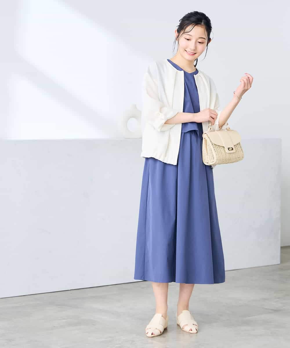 K3EGD09089 a.v.v Elmi(アー・ヴェ・ヴェ) 【低身長サイズ/微撥水】ナイロンドッキングワンピース カーキ