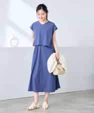 K3EGD09089 a.v.v Elmi(アー・ヴェ・ヴェ) 【低身長サイズ/微撥水】ナイロンドッキングワンピース カーキ