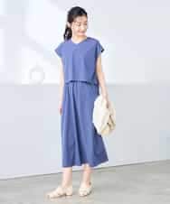 K3EGD09089 a.v.v Elmi(アー・ヴェ・ヴェ) 【低身長サイズ/微撥水】ナイロンドッキングワンピース カーキ