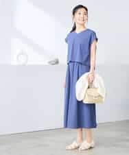 K3EGD09089 a.v.v Elmi(アー・ヴェ・ヴェ) 【低身長サイズ/微撥水】ナイロンドッキングワンピース カーキ