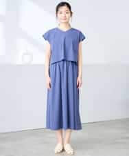 K3EGD09089 a.v.v Elmi(アー・ヴェ・ヴェ) 【低身長サイズ/微撥水】ナイロンドッキングワンピース カーキ