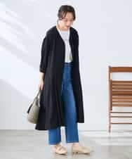 K3EGD11079 a.v.v Elmi(アー・ヴェ・ヴェ) 【低身長サイズ/洗える】カラーレスシャツワンピース カーキ