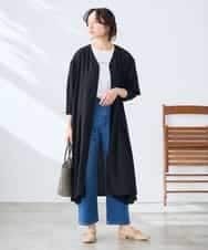 K3EGD11079 a.v.v Elmi(アー・ヴェ・ヴェ) 【低身長サイズ/洗える】カラーレスシャツワンピース カーキ