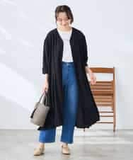 K3EGD11079 a.v.v Elmi(アー・ヴェ・ヴェ) 【低身長サイズ/洗える】カラーレスシャツワンピース カーキ