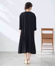 K3EGD11079 a.v.v Elmi(アー・ヴェ・ヴェ) 【低身長サイズ/洗える】カラーレスシャツワンピース カーキ