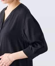 K3EGD11079 a.v.v Elmi(アー・ヴェ・ヴェ) 【低身長サイズ/洗える】カラーレスシャツワンピース カーキ