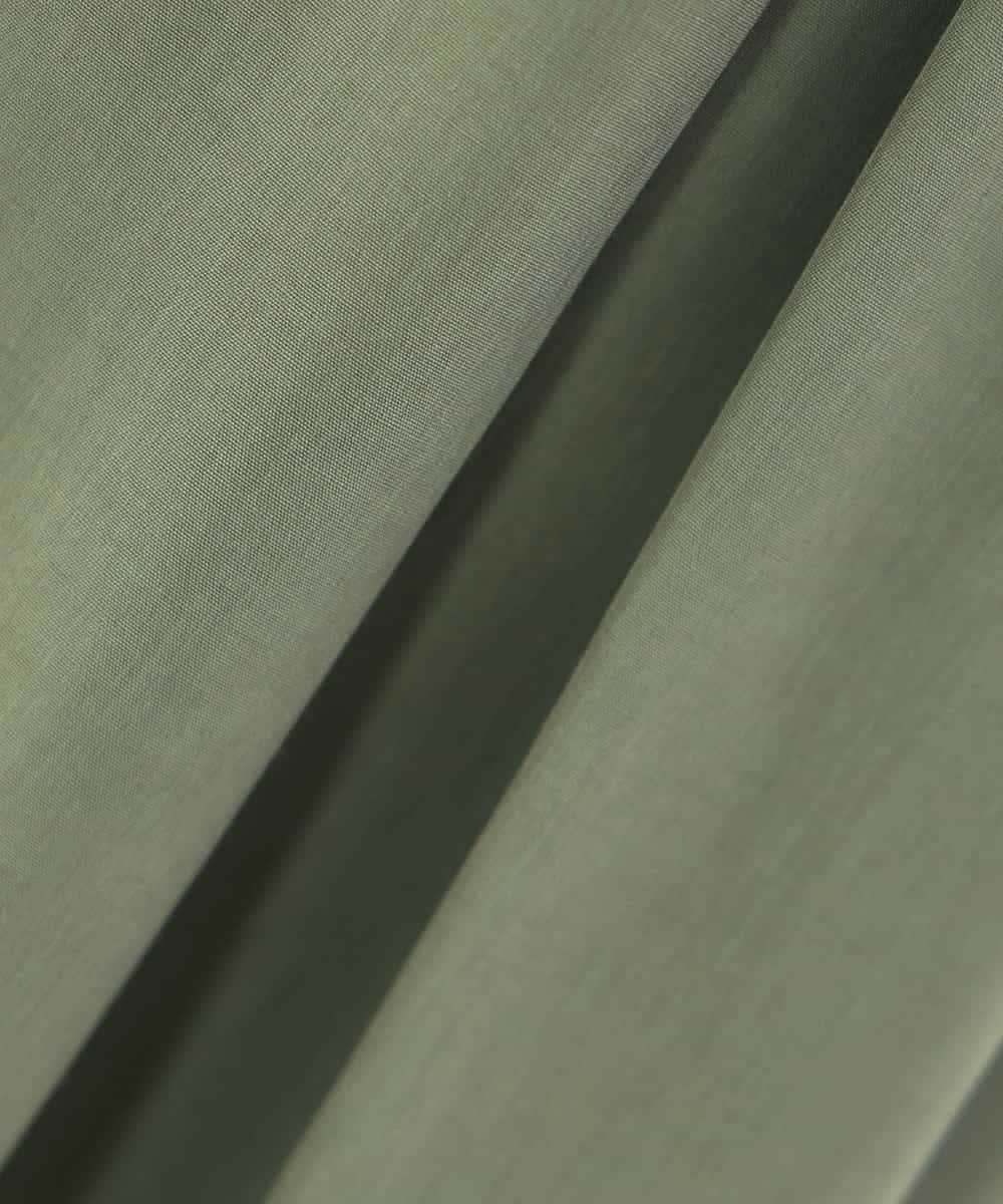 K3EGD11079 a.v.v Elmi(アー・ヴェ・ヴェ) 【低身長サイズ/洗える】カラーレスシャツワンピース カーキ