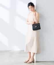 K3EHD14079 a.v.v Elmi(アー・ヴェ・ヴェ) 【低身長サイズ/洗える】ノースリーブフレアワンピース ベージュ