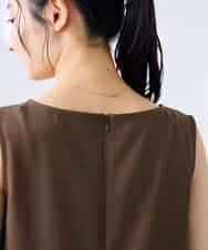 K3EHD14079 a.v.v Elmi(アー・ヴェ・ヴェ) 【低身長サイズ/洗える】ノースリーブフレアワンピース ベージュ