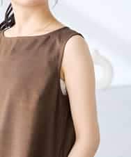 K3EHD14079 a.v.v Elmi(アー・ヴェ・ヴェ) 【低身長サイズ/洗える】ノースリーブフレアワンピース ベージュ