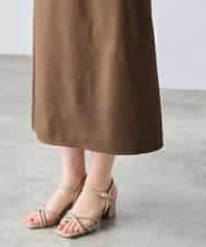 K3EHD14079 a.v.v Elmi(アー・ヴェ・ヴェ) 【低身長サイズ/洗える】ノースリーブフレアワンピース ベージュ