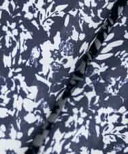 K3EHD15089 a.v.v Elmi(アー・ヴェ・ヴェ) 【低身長サイズ/洗える】フラワープリントギャザーノースリーブワンピース ネイビー