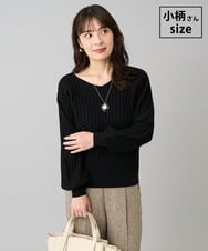 K3FBD15044 a.v.v Elmi(アー・ヴェ・ヴェ) 【低身長サイズ】プリーツライクVネックニット ブラック