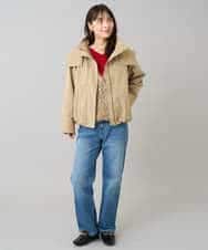 K3FBD15044 a.v.v Elmi(アー・ヴェ・ヴェ) 【低身長サイズ】プリーツライクVネックニット ブラック