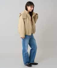 K3FBD15044 a.v.v Elmi(アー・ヴェ・ヴェ) 【低身長サイズ】プリーツライクVネックニット ブラック